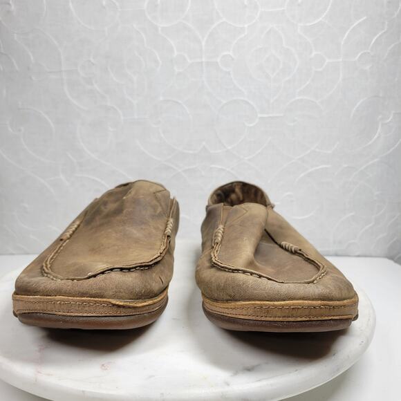 OluKai‎ Moala Shoes Mens 13M Brown Classic Leather Slip On Loafer - Picture 10 of 15